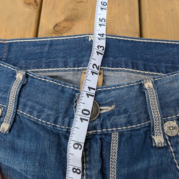 True Religion Men's Blue Distressed Straight Leg Jeans - Size 34 - Made in USA - Picture 2 of 7